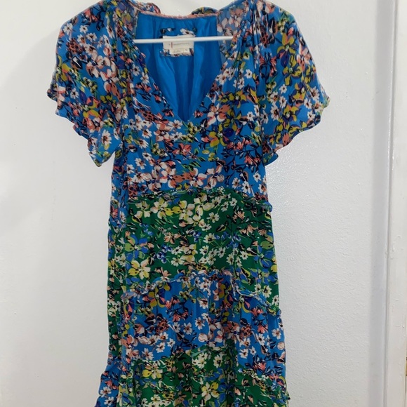Anthropologie robin floral tiered mini dress size XS - Picture 3 of 6